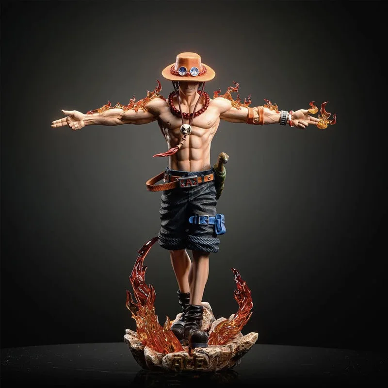 28cm Anime jednoczęściowa figurka asa Portgas D Ace figurka PVC statua zabawki-modele do kolekcjonowania na… 28cm Anime jednoczęściowa figurka asa Portgas D Ace figurka PVC statua zabawki-modele do kolekcjonowania na…