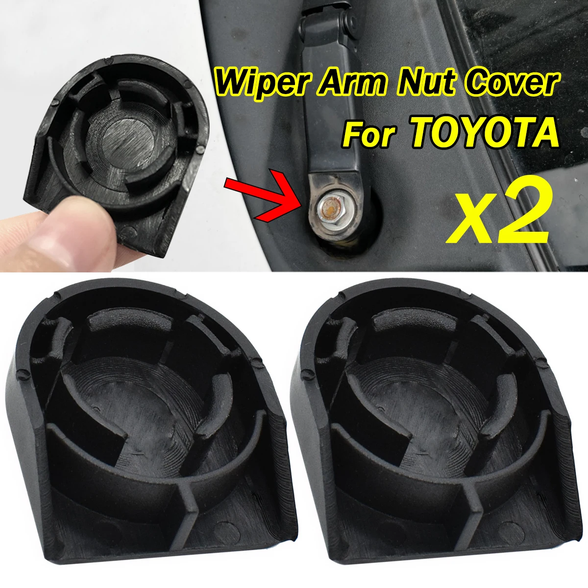 2szt 8529213010 Nakładka na nakrętkę ramienia wycieraczki przedniej szyby do Toyota Corolla E150 E160 Verso… 2szt 8529213010 Nakładka na nakrętkę ramienia wycieraczki przedniej szyby do Toyota Corolla E150 E160 Verso…