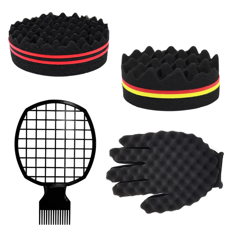 2szt Afro Twist gąbka do włosów dla mężczyzn i kobiet szczotka do kręconych włosów dla fryzjerów i osobistej…