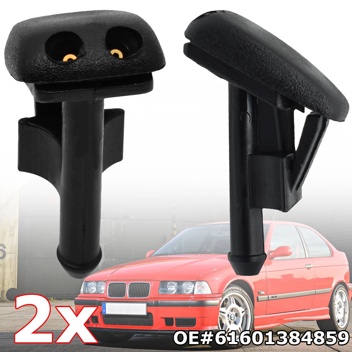 2szt Dysza spryskiwacza przedniej wycieraczki do BMW E36 318i 318is 318ti 323i 323is 325i 325is 328i 328is…