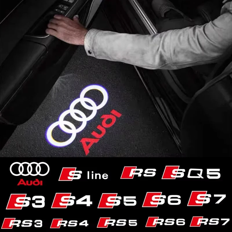 2szt Światło powitalne drzwi samochodowych Led HD Lampa projektorowa Światła uprzejmości dla Audi Sline S3 S4… 2szt Światło powitalne drzwi samochodowych Led HD Lampa projektorowa Światła uprzejmości dla Audi Sline S3 S4…