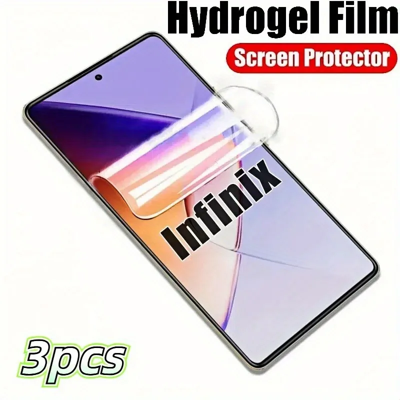 3 opakowania folii hydrożelowej TPU z pełną osłoną do ekranu infinix note 50 Pro Plus note 40 30 Pro Plus 30i…