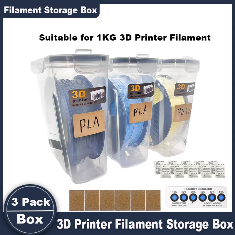 3 Pack Filament Container for 3D Printing Sealing and Protection Airtight Filament Dry Box for 1KG Spools with… 3 Pack Filament Container for 3D Printing Sealing and Protection Airtight Filament Dry Box for 1KG Spools with…