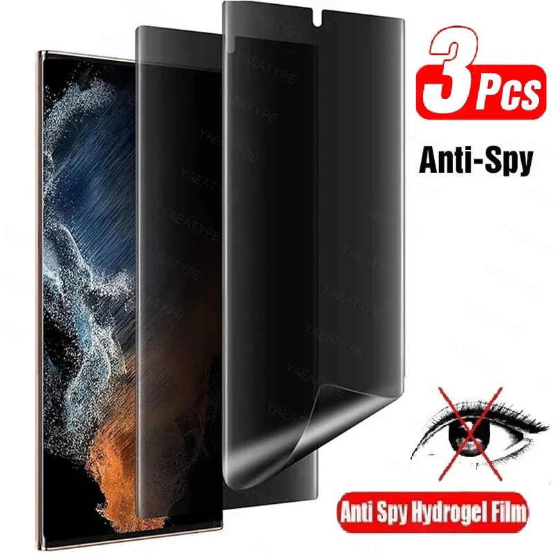 3 szt. Folia hydrożelowa anty-szpiegowska do Samsunga S25 S23 S22 S24 Ultra 23 S24 FE S10 Plus Note 20 Ultra…