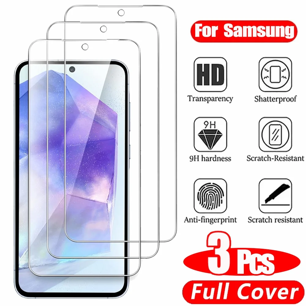 3 szt. HD szklo hartowane do Samsung A17 A27 A37 A57 A16 A26 A36 A56 A56 A55 A53 A54 A35 A25 A15 ochraniacz…