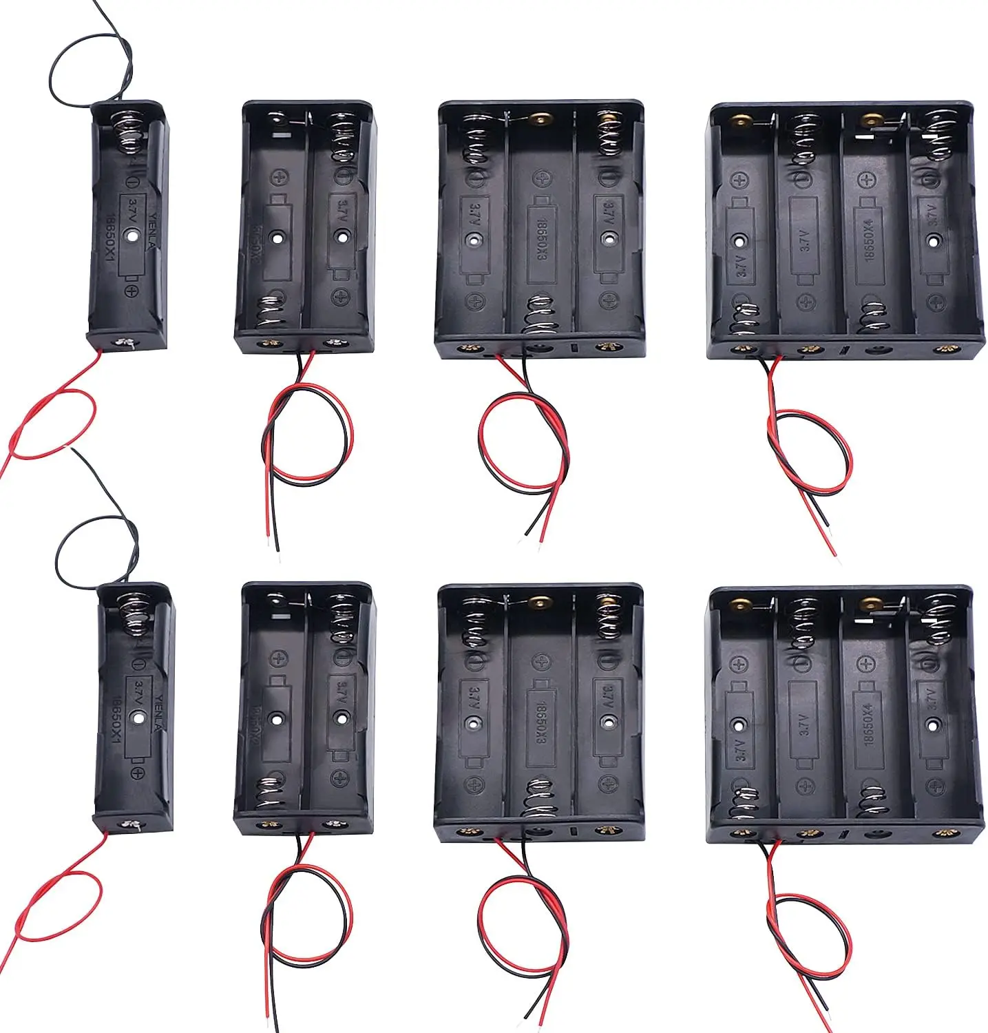 3 szt. Pojemnik na baterie 18650 z przewodami 3.7V, 7.4V, 11.1V, 14.8V, obudowa na baterie 18650 do…