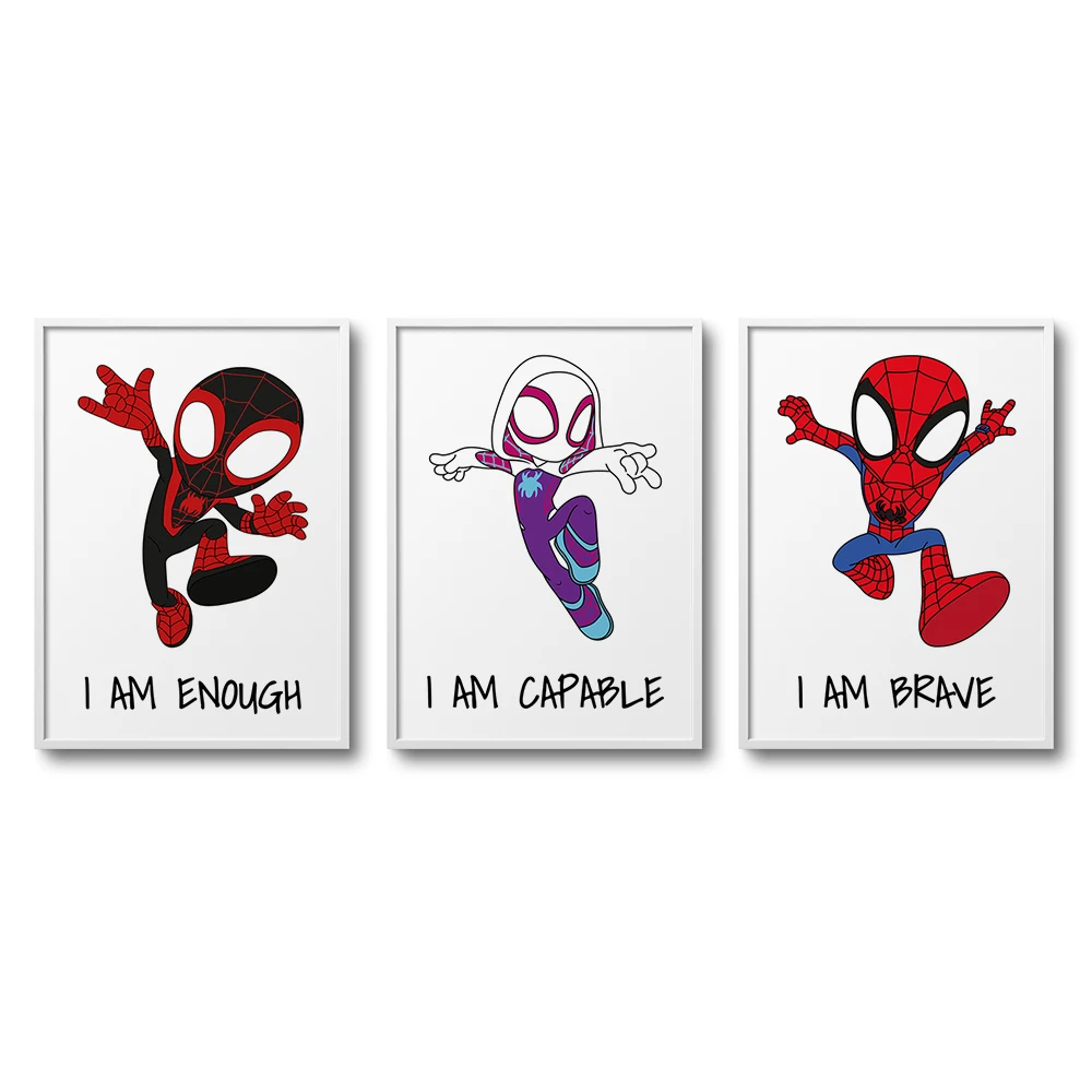 3 szt. Spidey i przyjaciele plakat z nadrukiem obraz ścienny na płótnie superbohater obrazy dekoracyjne… 3 szt. Spidey i przyjaciele plakat z nadrukiem obraz ścienny na płótnie superbohater obrazy dekoracyjne…