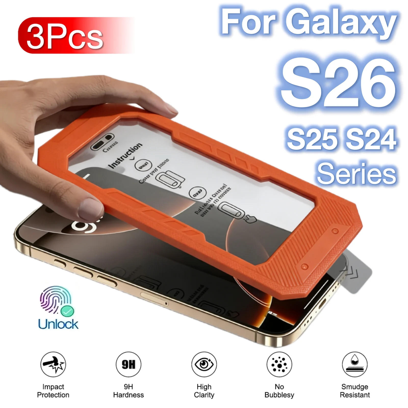 3 szt. Szkło Hartowane do Galaxy S26 S25 Edge S24 Ultra Plus A57 A37 A36 Folia Ochronna na Ekran 9H Akcesoria…