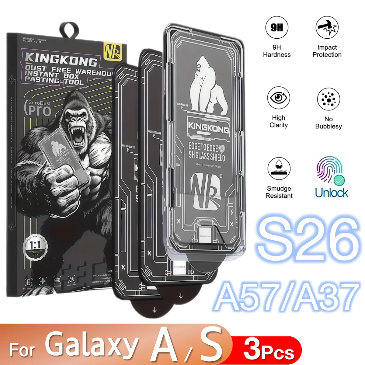 3 szt. Szkło Hartowane Ochronne na Ekran do Samsung Galaxy A57 A37 A56 A26 A55 A35 S26 Ultra S25 S24 S23 S22…