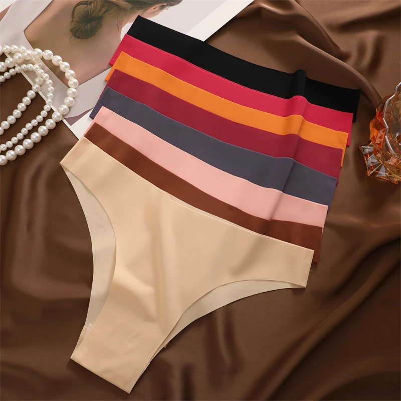 3 szt. Ultra cienka bezszwowa jedwabna bielizna majtki damskie seksowne bikini z niską talią jednokolorowe… 3 szt. Ultra cienka bezszwowa jedwabna bielizna majtki damskie seksowne bikini z niską talią jednokolorowe…