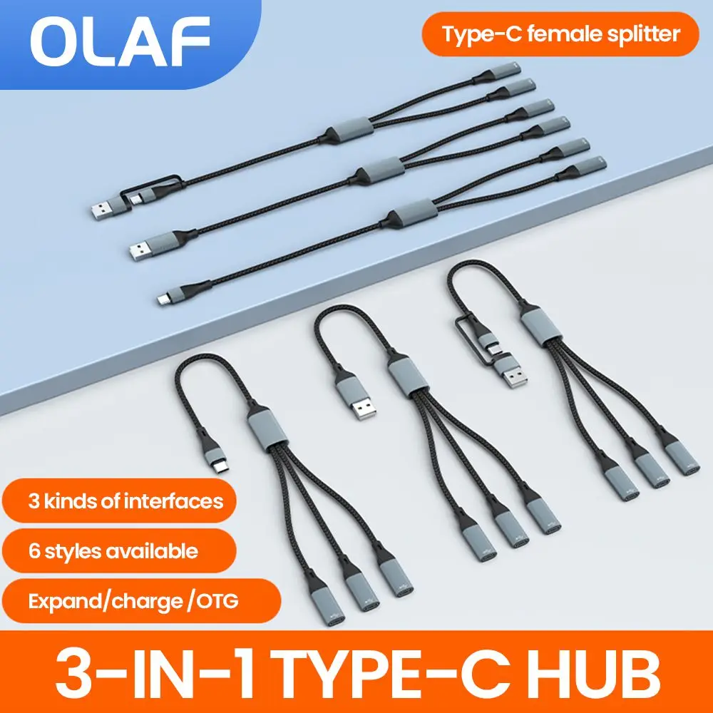3 w 1 USB typu C HUB Kabel do ładowania typu C Adapter rozdzielacza OTG Multiport USB A/USB C HUB Stacja… 3 w 1 USB typu C HUB Kabel do ładowania typu C Adapter rozdzielacza OTG Multiport USB A/USB C HUB Stacja…