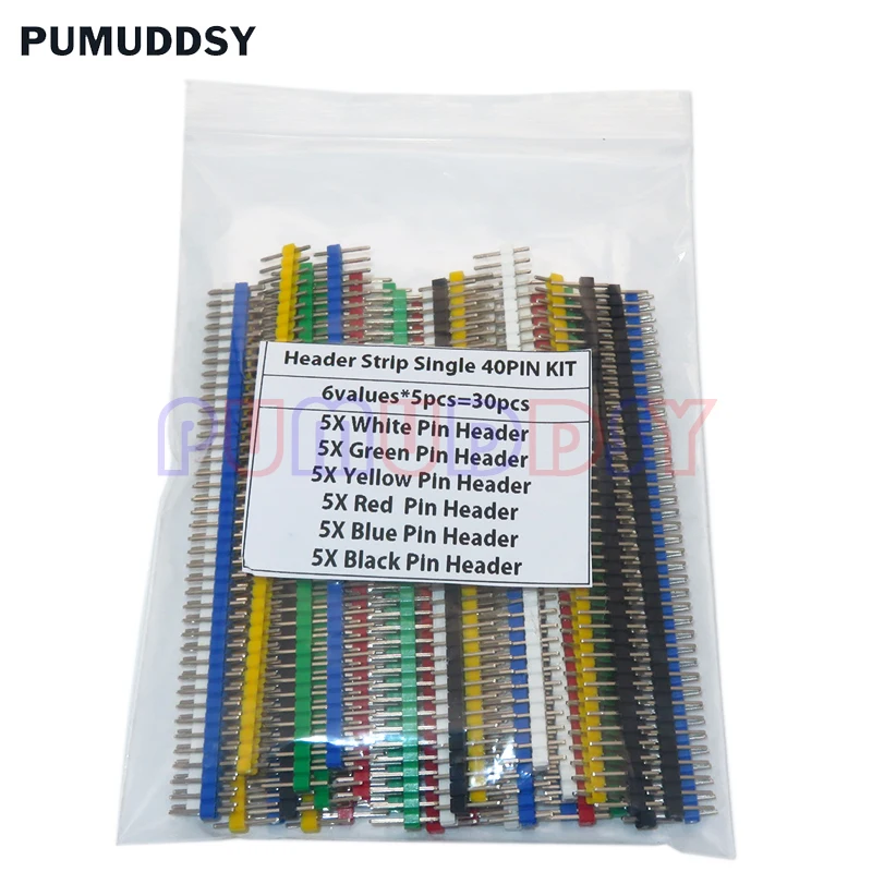 30 szt. 40-pinowy łamliwy nagłówek pinowy 2,54 mm jednorzędowy zestaw złączy męskich PCB listwa pinowa dla…