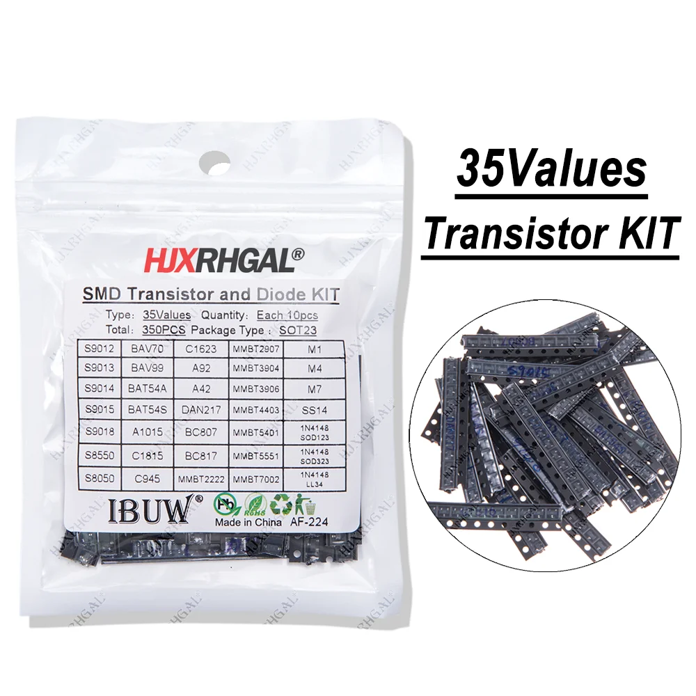 35 wartości x 10 SZTUK = 350 SZTUK SMD SMT hjxrhgal Zestaw tranzystorów i diod 35 wartości x 10 SZTUK = 350 SZTUK SMD SMT hjxrhgal Zestaw tranzystorów i diod