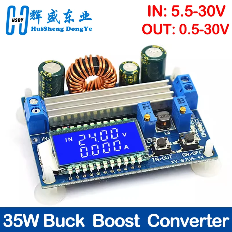 35W DC 5.5-30V do 0.5-30V Cyfrowy wyświetlacz LCD Automatyczny konwerter Step Up Down Buck Boost Moduł…