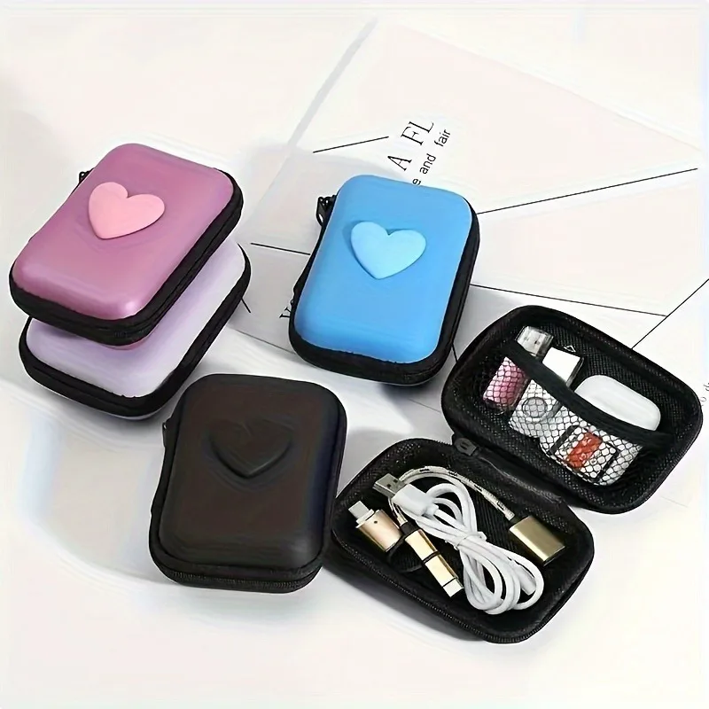 3D Love Heart Torby do przechowywania kabli słuchawkowych Ładowarka Power Bank Prostokątne pudełko Torba na… 3D Love Heart Torby do przechowywania kabli słuchawkowych Ładowarka Power Bank Prostokątne pudełko Torba na…