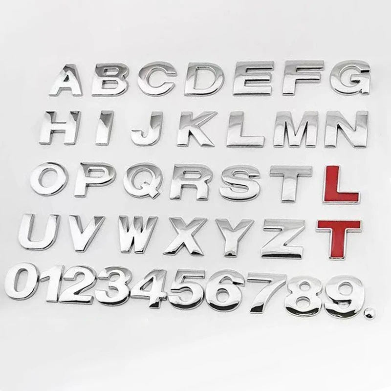 3D Metal 45mm 25mm Samochodowe litery alfabetu Emblemat Numery Chromowane oznaczenia Naklejka samochodowa Logo…