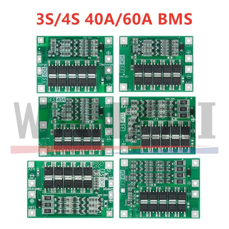 3S 4S 40A 60A Ładowarka do akumulatorów litowo-jonowych 18650 BMS do silnika wiertarki 11,1 V 12,6 V/14,8 V… 3S 4S 40A 60A Ładowarka do akumulatorów litowo-jonowych 18650 BMS do silnika wiertarki 11,1 V 12,6 V/14,8 V…