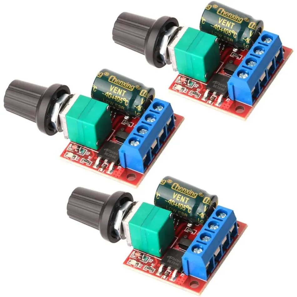 3szt Mini regulator prędkości PWM silnika DC, moduł przełącznika z regulacją prędkości DC 5V-35V 5A, regulator…
