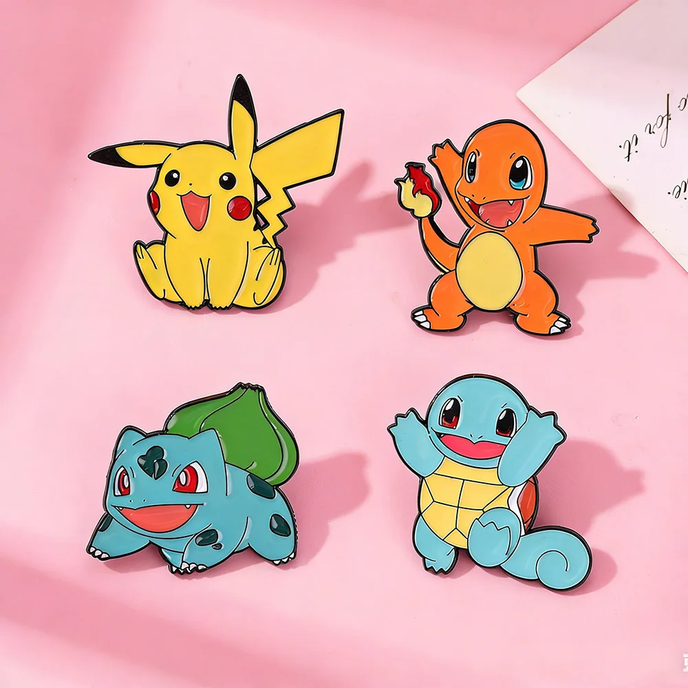 4 szt. Anime Pokemon Postacie Emaliowane Broszki Odznaki Pikachu Charmander Squirtle Bulbasaur Figurki… 4 szt. Anime Pokemon Postacie Emaliowane Broszki Odznaki Pikachu Charmander Squirtle Bulbasaur Figurki…