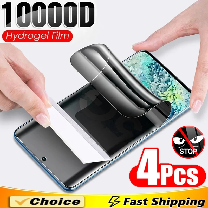 4 szt. Antyszpiegowska folia hydrożelowa do Samsunga S25 S24 S23 S21 S22 S26 Ultra S20 FE, folia ochronna na…