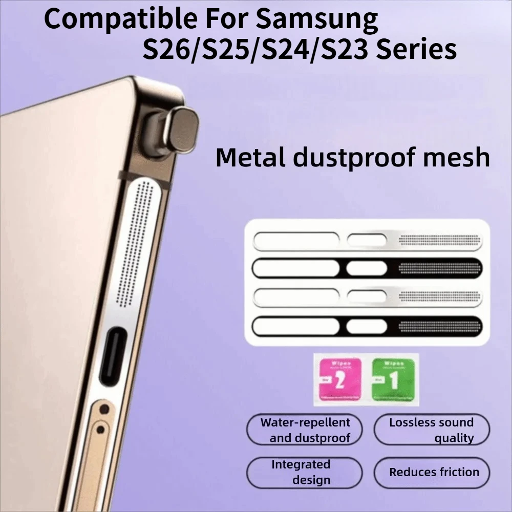 4 SZT. Metalowa Siatka Przeciwkurzowa Naklejka do Samsung S26 Ultra S25 FE Edge S24 S23 Łatwa Instalacja… 4 SZT. Metalowa Siatka Przeciwkurzowa Naklejka do Samsung S26 Ultra S25 FE Edge S24 S23 Łatwa Instalacja…