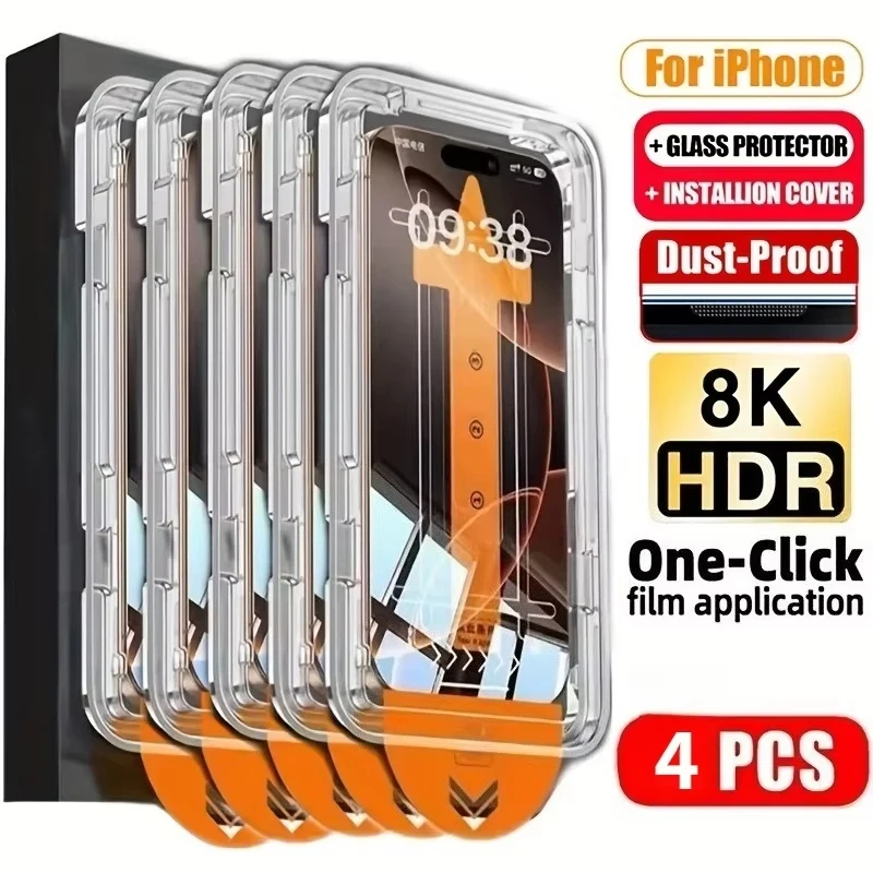 4 szt. Szkło Hartowane 8K High Definition do iPhone 17 Pro Max 16 15 14 18 Air 13 12 11 XS XR 7 8 Plus…