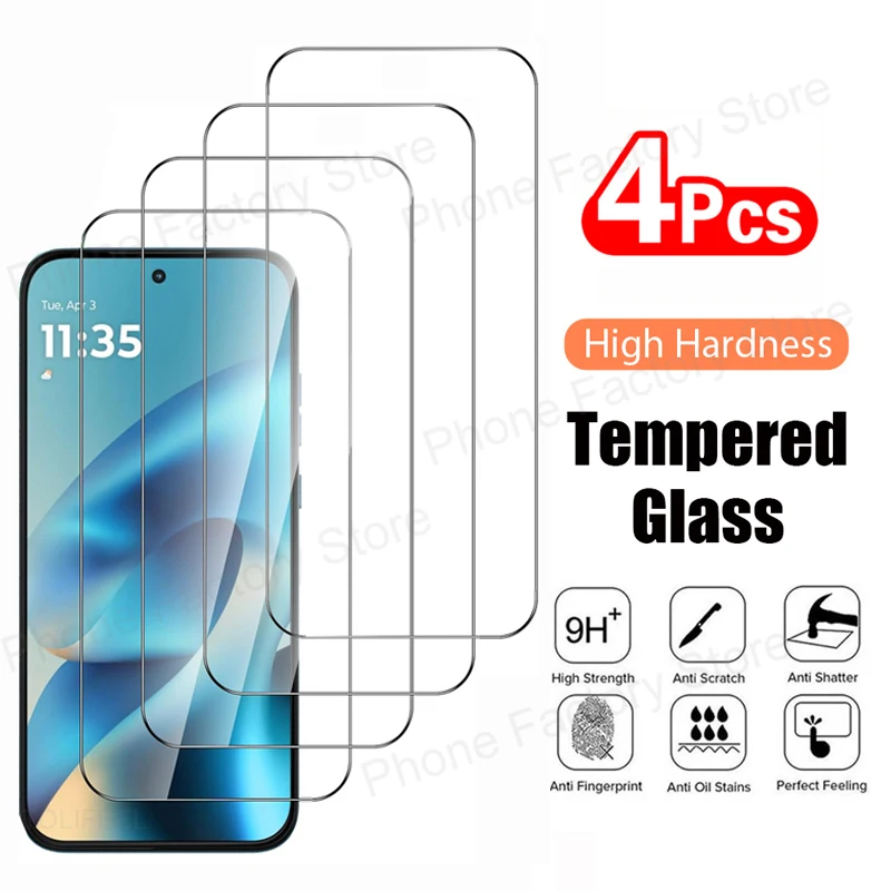 4 SZT. Szkło Hartowane do Motorola Moto G17 G57 G67 Power G77 G87 X70 Air Folia Ochronna na Ekran 2.5D 9H…