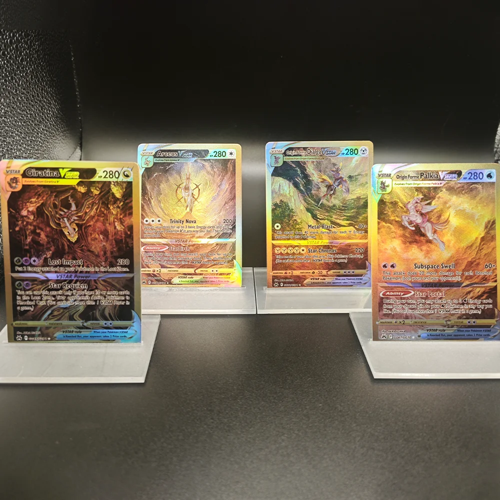 4 szt./zestaw Karty Pocket Monsters DIY wersja angielska Giratina Arceus Dialga Kolekcjonerskie karty do gry… 4 szt./zestaw Karty Pocket Monsters DIY wersja angielska Giratina Arceus Dialga Kolekcjonerskie karty do gry…