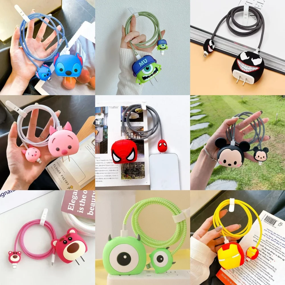 4 szt./zestaw Urocze 3D Ochraniacze na Kabel z Motywami z Bajek do iPhone / iPad, Osłonki na Ładowarkę… 4 szt./zestaw Urocze 3D Ochraniacze na Kabel z Motywami z Bajek do iPhone / iPad, Osłonki na Ładowarkę…