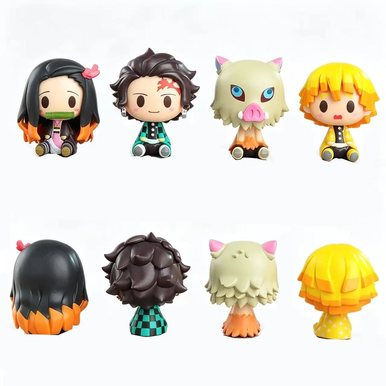 4 sztuk/zestaw Demon Slayer Kamado Tanjirou Nezuko Agatsuma Zenitsu figurka śliczne Anime Model statua z pcv…