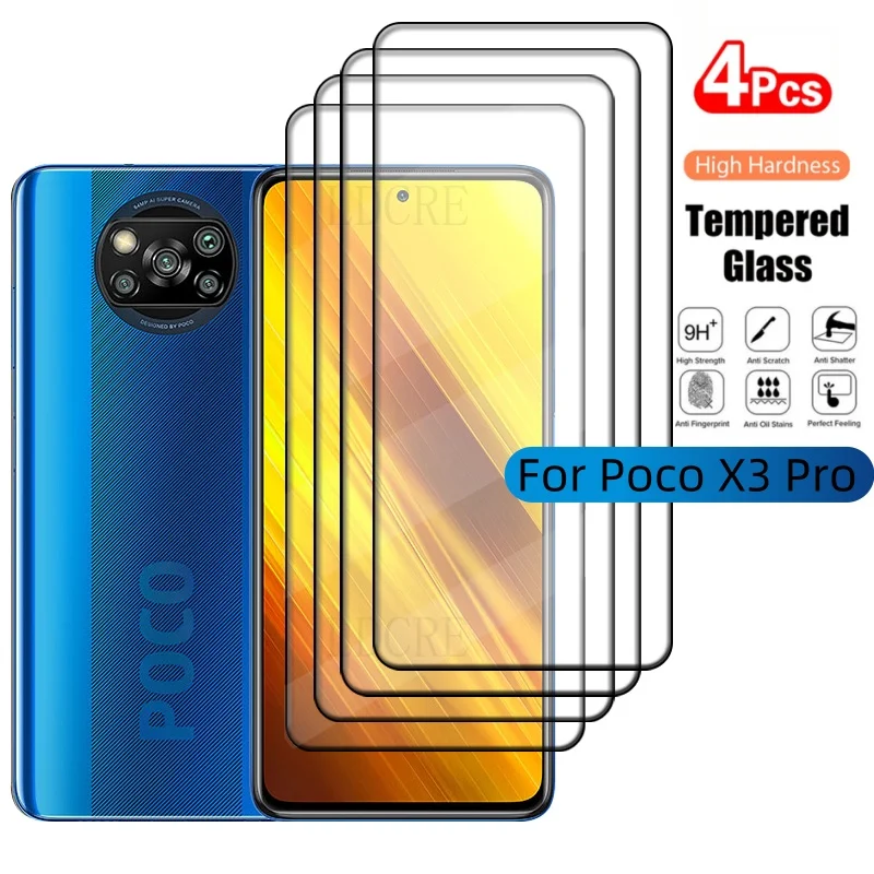 4 sztuki dla Poco X3 Pro Glass Poco X3 Pro Tempered Glass Full Cover Glue 9H HD dla Screen Protector Xiaomi… 4 sztuki dla Poco X3 Pro Glass Poco X3 Pro Tempered Glass Full Cover Glue 9H HD dla Screen Protector Xiaomi…