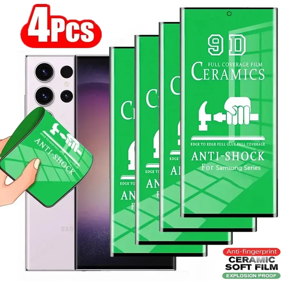 4 sztuki folii ceramicznej HD do Samsung Galaxy S21 S20 S22 S23 S24 Ultra FE S10 S9 S8 Plus Note 20Ultra 8 9…