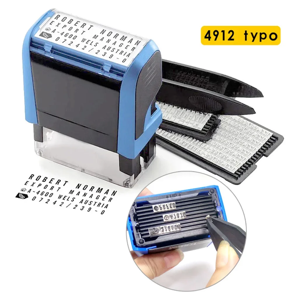 4912typo zestaw pieczątek gumowych DIY niestandardowe spersonalizowane samotuszujące adres firmowy nazwa numer… 4912typo zestaw pieczątek gumowych DIY niestandardowe spersonalizowane samotuszujące adres firmowy nazwa numer…