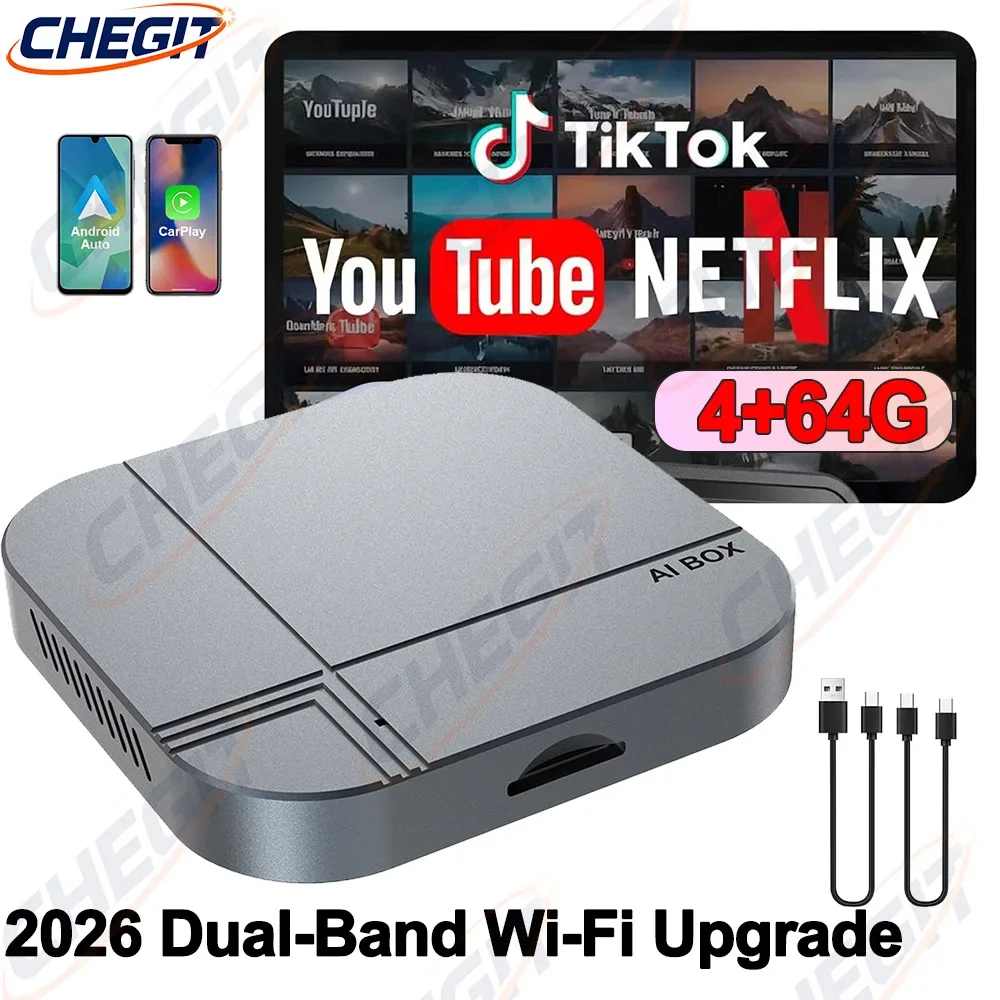 4G+64G/2G+32G Android Smart AI Box Bezprzewodowy CarPlay Android Auto TV Box do Youtube Netflix dla VW Nissan… 4G+64G/2G+32G Android Smart AI Box Bezprzewodowy CarPlay Android Auto TV Box do Youtube Netflix dla VW Nissan…