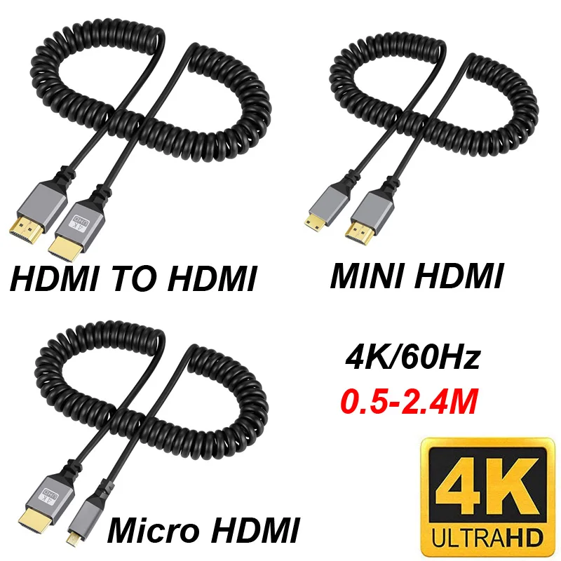 4K@60HZ 0.5-2.4M Kompatybilny kabel HDMI TO HDMI/MINI HDMI/ Micro HDMI/Coiled Extension Elastyczny kabel… 4K@60HZ 0.5-2.4M Kompatybilny kabel HDMI TO HDMI/MINI HDMI/ Micro HDMI/Coiled Extension Elastyczny kabel…