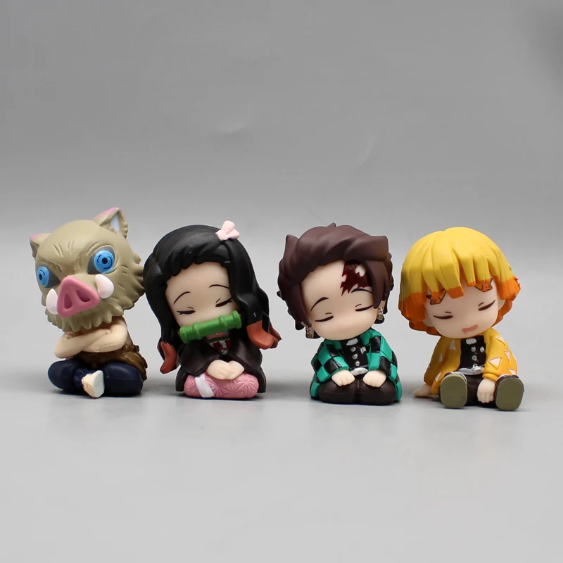 4szt Demon Slayer Gk Kamado Tanjirou Kamado Nezuko Q Edition Ramię Do Ramię Sen Dekoracja Pulpitu Model Dzieci…