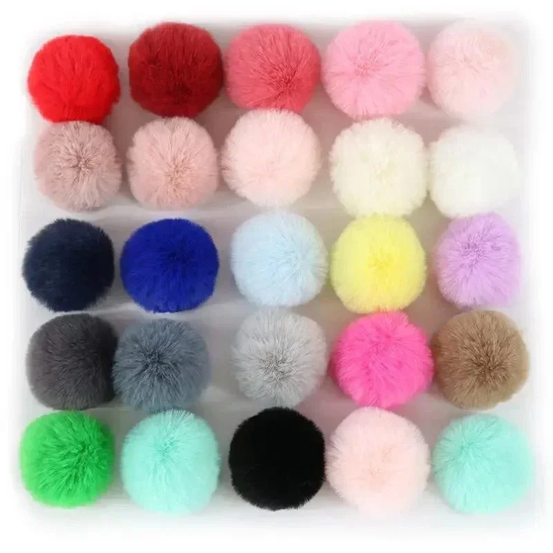 5/10 szt. Imitacja futra królika, pompon 5 cm, świąteczny breloczek z pomponem, ozdoba do samochodu, pompon do…