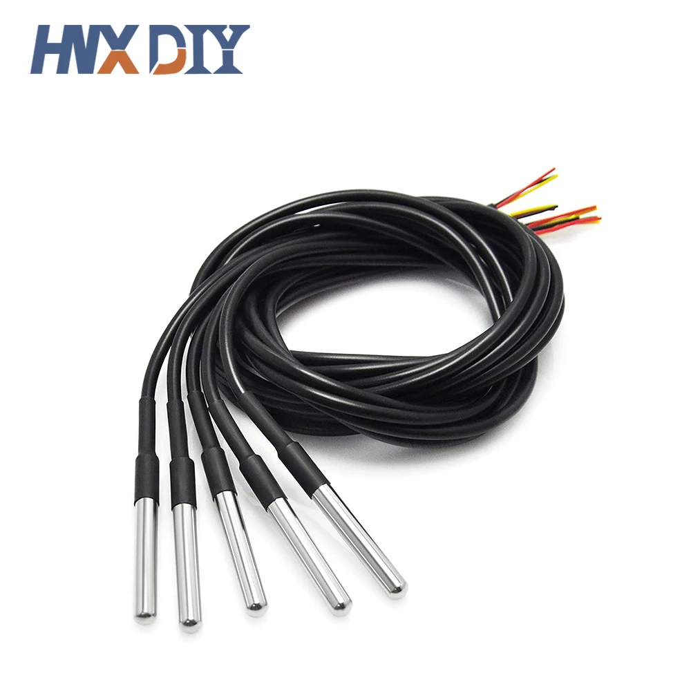5/10 sztuk DS18b20 sonda temperatury czujnik temperatury 1M 2M 3M DS1820 opakowanie ze stali nierdzewnej…