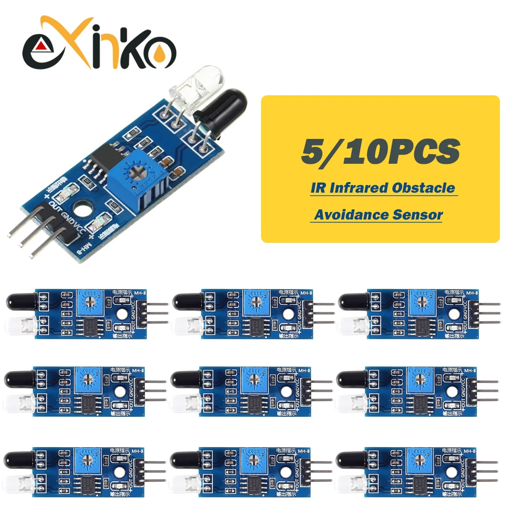 5/10 sztuk IR moduł czujnika unikania przeszkód na podczerwień dla Arduino Diy inteligentny robot samochodowy… 5/10 sztuk IR moduł czujnika unikania przeszkód na podczerwień dla Arduino Diy inteligentny robot samochodowy…