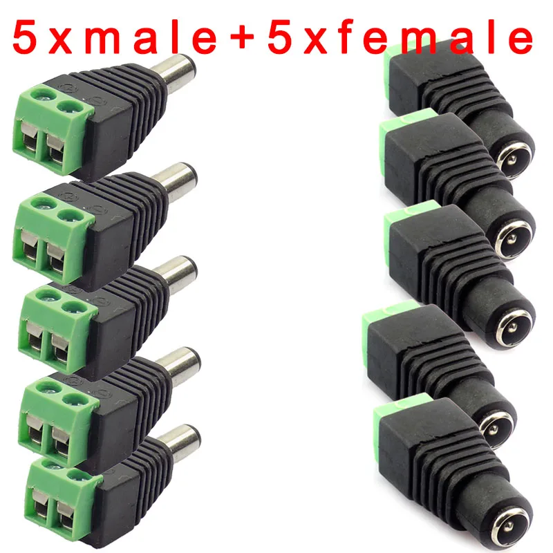 5 Par (10 sztuk) Adapterów Coax Cat5 na BNC DC Power, wtyk męski DC na gniazdo żeńskie DC, złącze AV BNC UTP…
