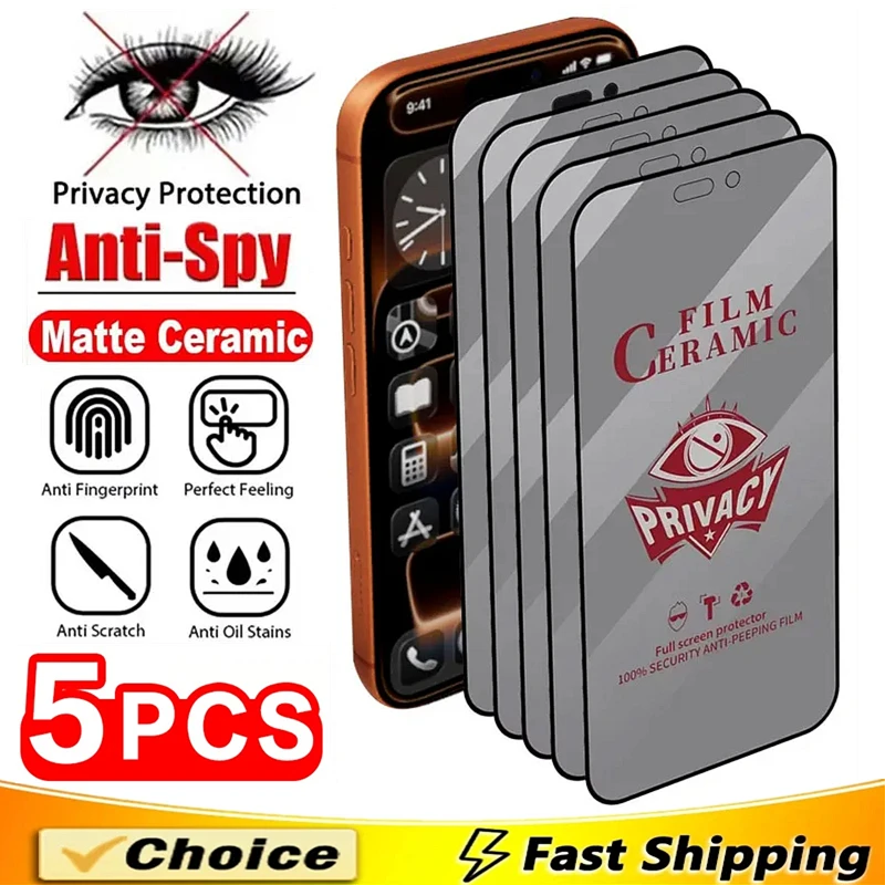 5 szt. Ceramiczna folia ochronna na ekran iPhone 17 Pro Max Air 11 12 13 14 15 16 PRO MAX Plus XS X XR, matowa…