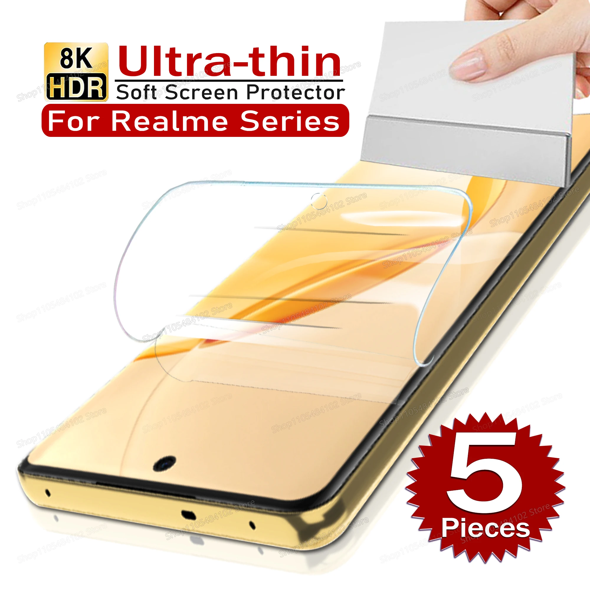 5 szt. Cienka folia hydrożelowa do Realme 16 15 14 13 12 11 Pro Plus Lite 14T 15T, ochraniacz ekranu do Realme… 5 szt. Cienka folia hydrożelowa do Realme 16 15 14 13 12 11 Pro Plus Lite 14T 15T, ochraniacz ekranu do Realme…