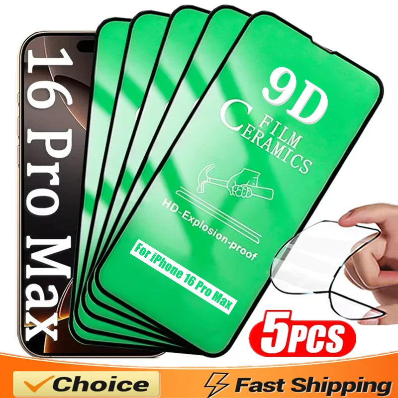 5 szt. Folia ceramiczna HD do iPhone’a 15 14 13 11 12 16 Pro Max Mini 8 Plus, ochraniacz ekranu do iPhone’a 17…