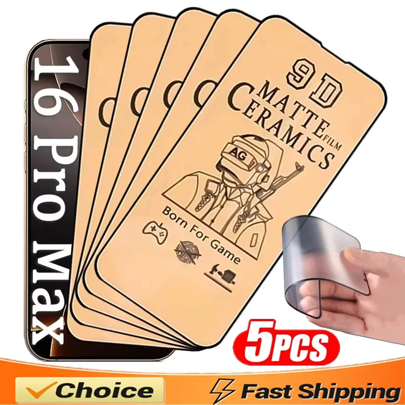 5 szt. Miękka Matowa Ceramiczna Folia Ochronna na Ekran iPhone 15 14 13 12 11 16 Pro Max 7 8 Plus, Folia…