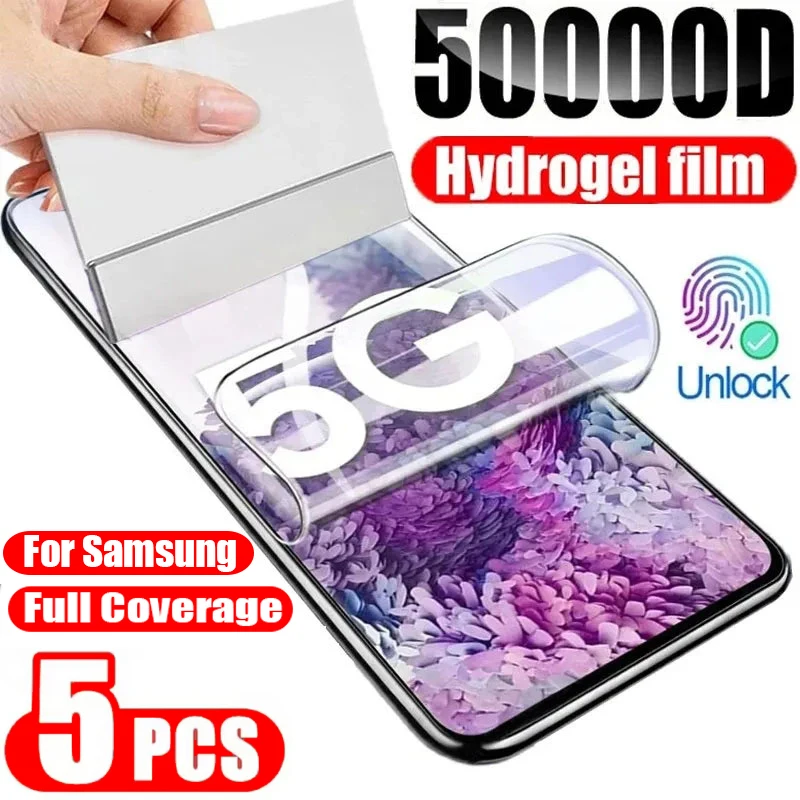 5 sztuk folii hydrożelowej do Samsung Galaxy S20 S22 S21 Ultra S10 S9 S8 Plus FE Ochraniacze ekranu do Samsung…