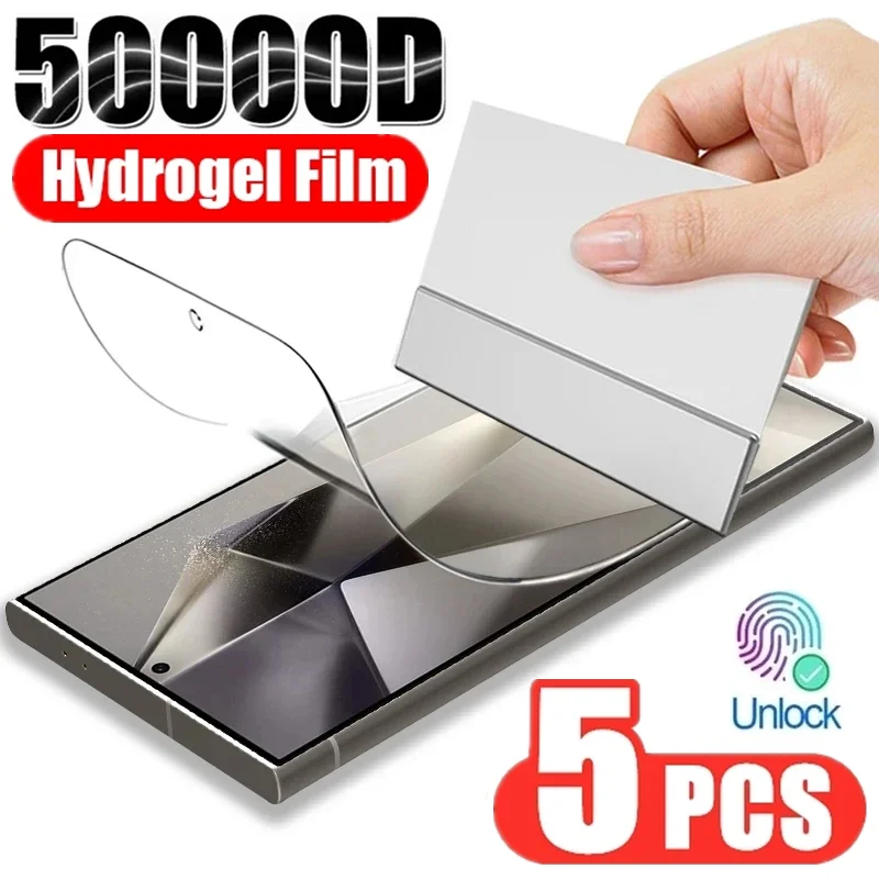 5 sztuk folii hydrożelowej do Samsung S24 S22 S21 S23 S25 Ultra S20 FE S8 S9 S10 Plus Ochrona ekranu do Galaxy…