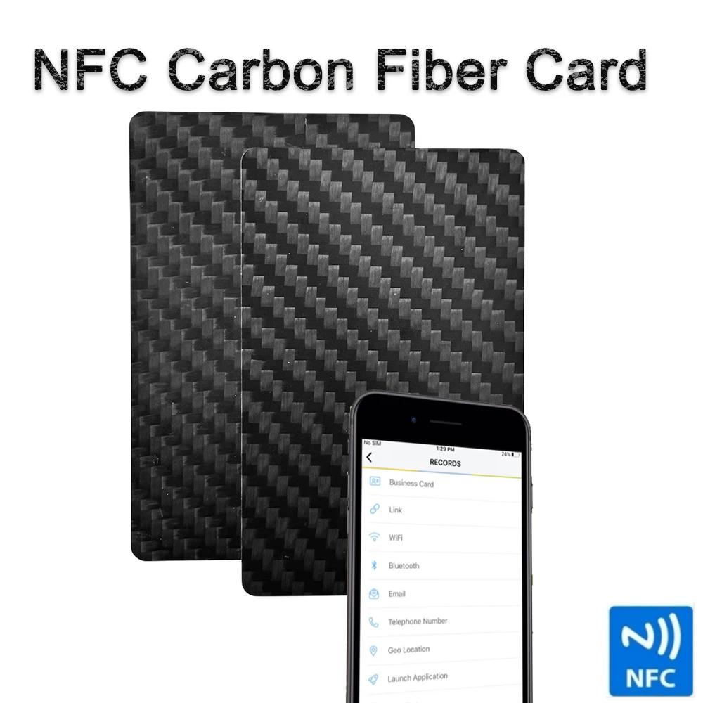 5 sztuk NFC Wizytówka NFC z włókna węglowego Szybkie odczytywanie Ntag 215 Inteligentna wizytówka Cyfrowa… 5 sztuk NFC Wizytówka NFC z włókna węglowego Szybkie odczytywanie Ntag 215 Inteligentna wizytówka Cyfrowa…