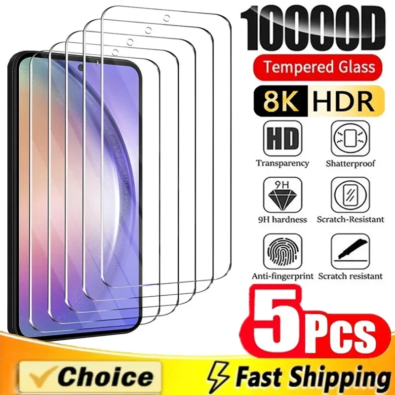 5 sztuk ochraniaczy ekranu do Samsung Galaxy A55 A54 A13 A53 A52 A12 A22 A33 A32 A51 A52S A35 A72 A71 A14 S10E…