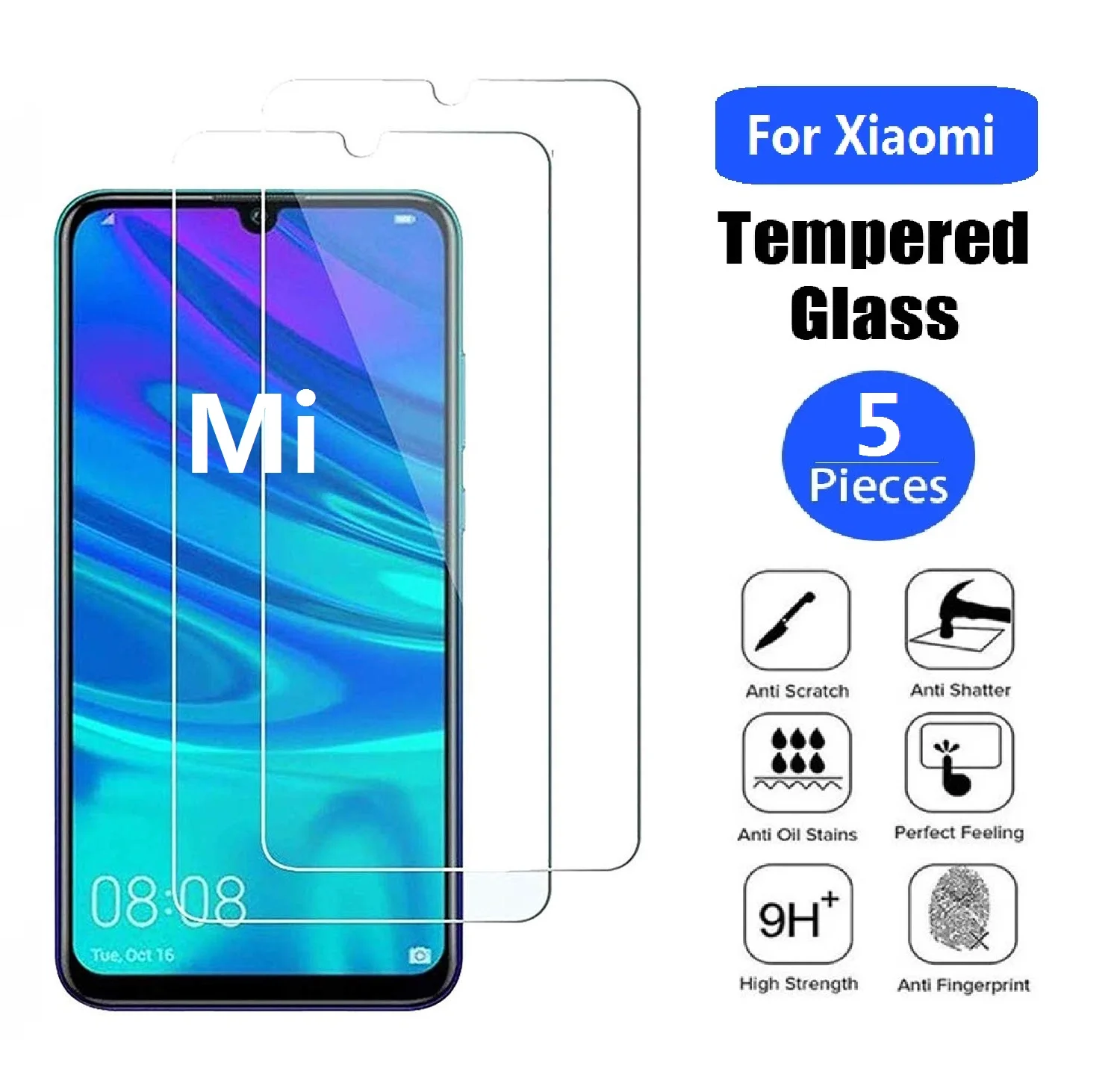 5 sztuk szkła hartowanego do Xiaomi Mi 9 8 SE 9T Pro Max 9 8 A3 A2 Lite 6 6X Mix 3 Play Screen Protector