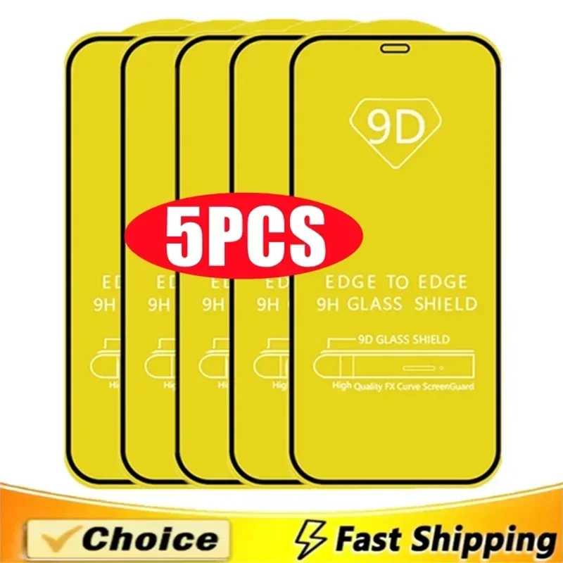 5 sztuk szkła ochronnego 9D do iPhone’a 14 11 12 13 15 16 Pro Max Mini 7 Plus Ochrona ekranu do iPhone’a XS…